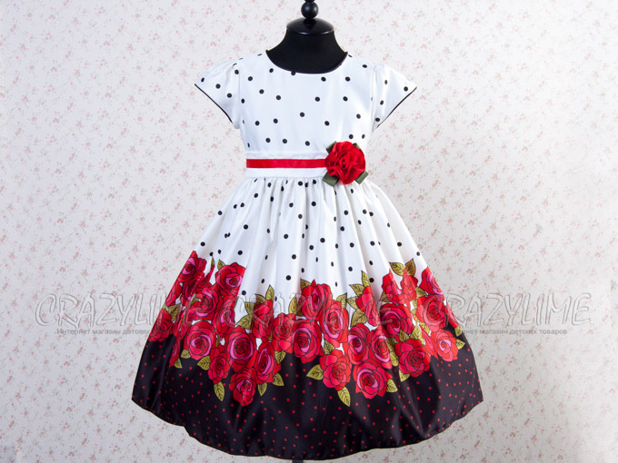 Нарядное детское платье "Розы"