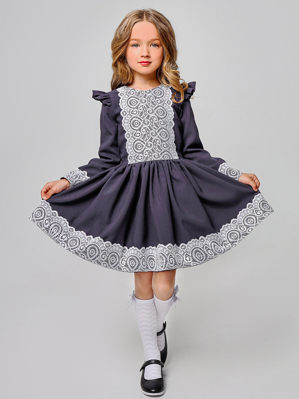 Школьное платье с кружевом Диана